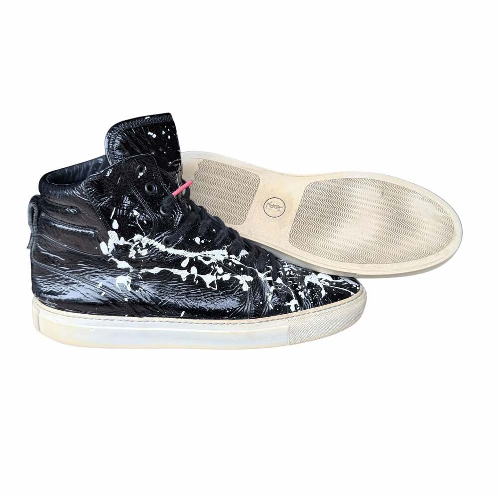 RARE Paint Splatter Saint Laurent SL/10H Signature High Top Shoe Size 45